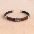 The Baroque Filigree .925 Silver & Rubber Cuff – Espresso Edition