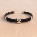 The Intersection .925 Silver & Rubber Cuff – Onyx Black Edition