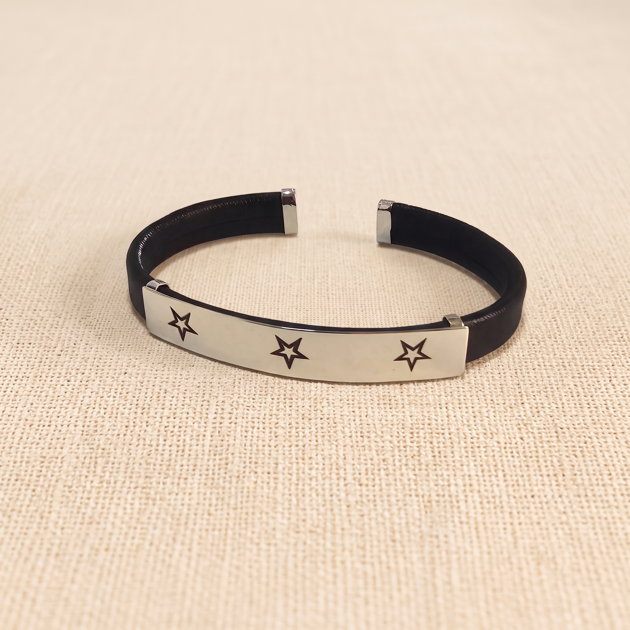 The Altair .925 Sterling Silver & Leather Cuff