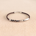 The Apex Asymmetric .925 Silver & Slim Leather Bracelet – Espresso Edition