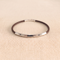 The Core Square-Bar .925 Silver & Slim Leather Bracelet – Espresso Edition