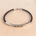 The Matrix Slotted Square-Bar .925 Silver Bracelet – Onyx Black Edition