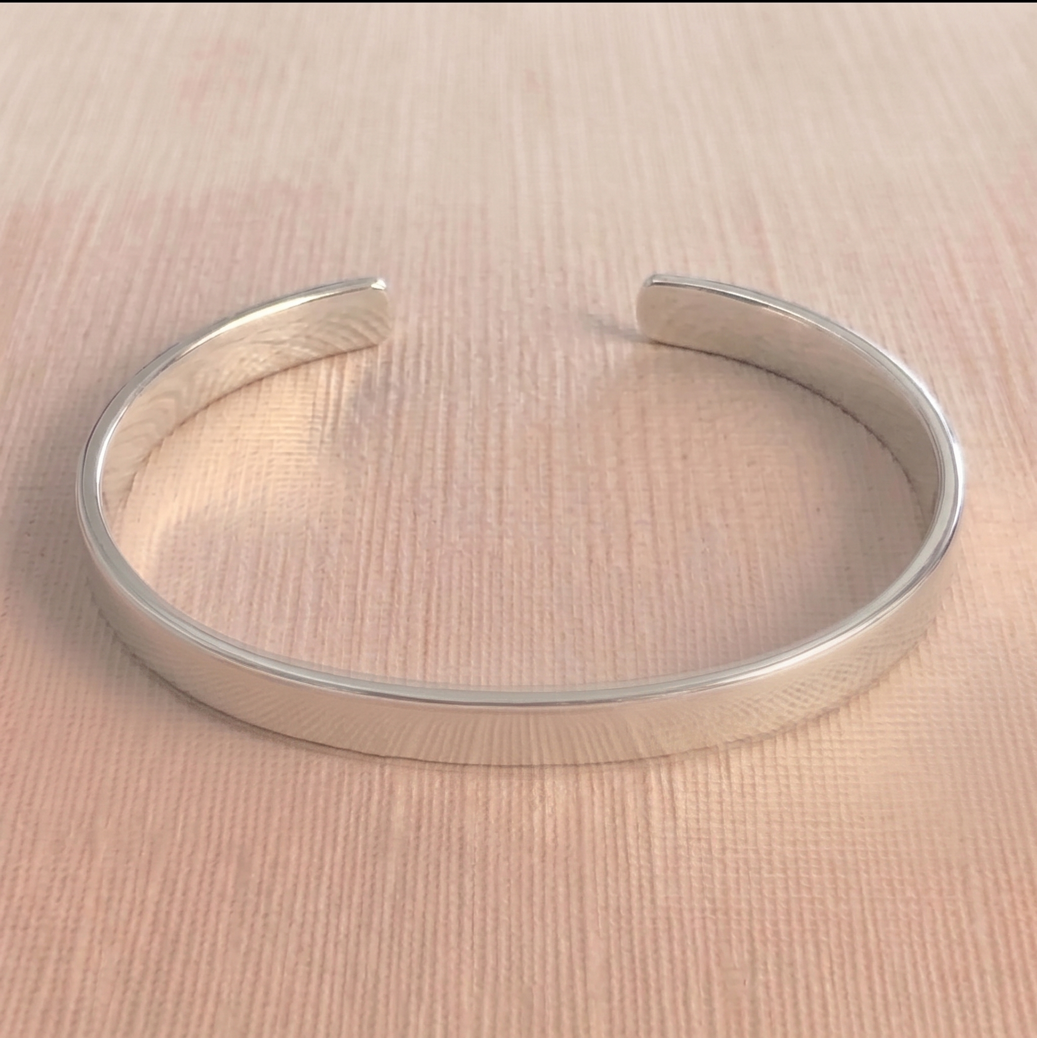 The Element 6mm Frosted Smooth .925 Sterling Silver Cuff (Engravable)