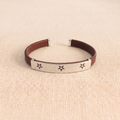 The Altair .925 Sterling Silver & Leather Cuff – Espresso Edition