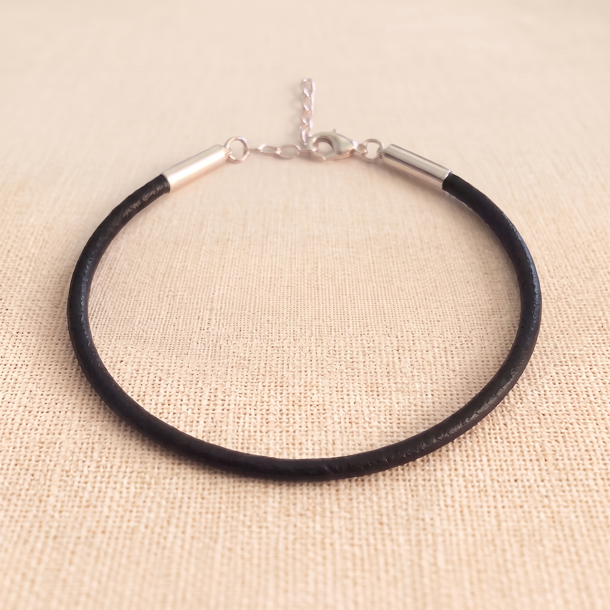 The Nexus Slim Leather Cord Bracelet – Onyx Black Edition